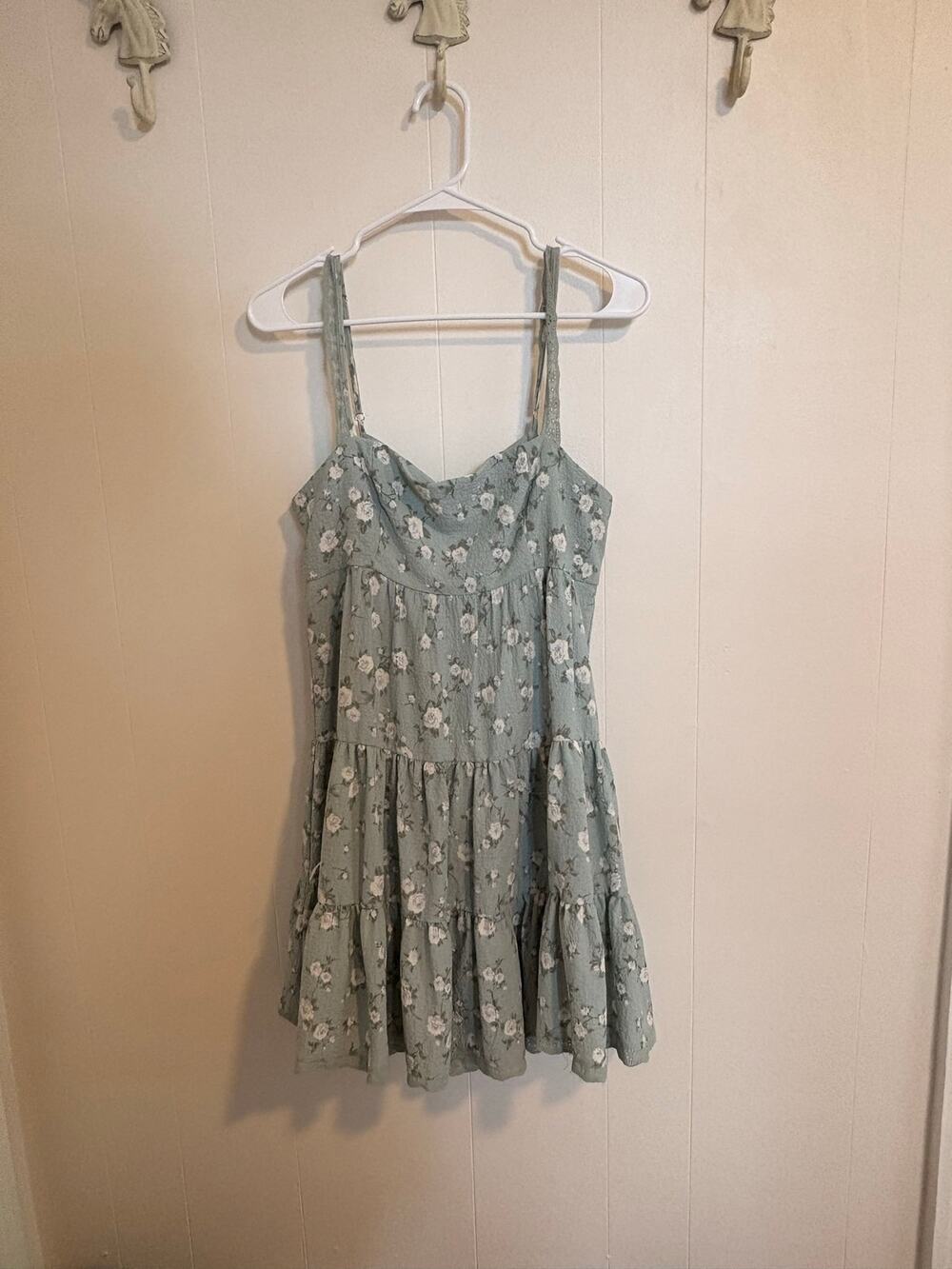 Green floral dress